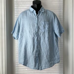 Natural Blue by Visitor Linen Shirt Premium light blue size XL short sleeve